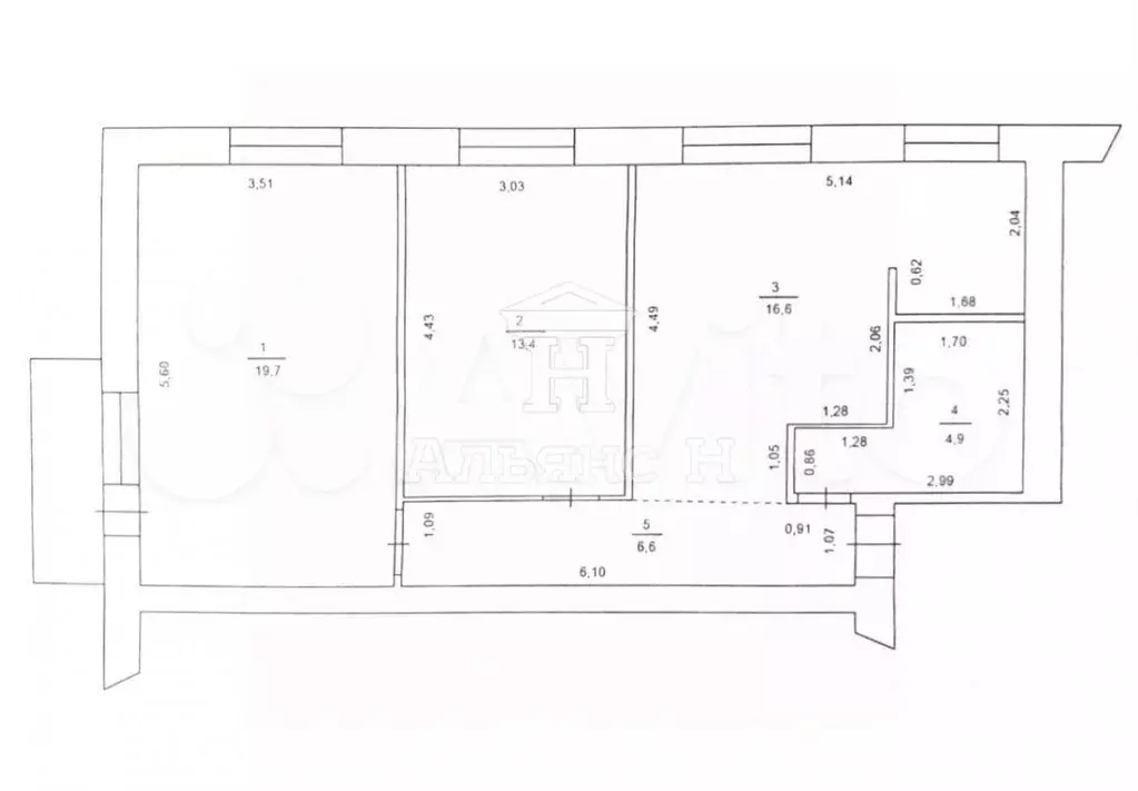 3-к кв. Ростовская область, Азов Азовский район, Московская ул., 61 ... - Фото 1