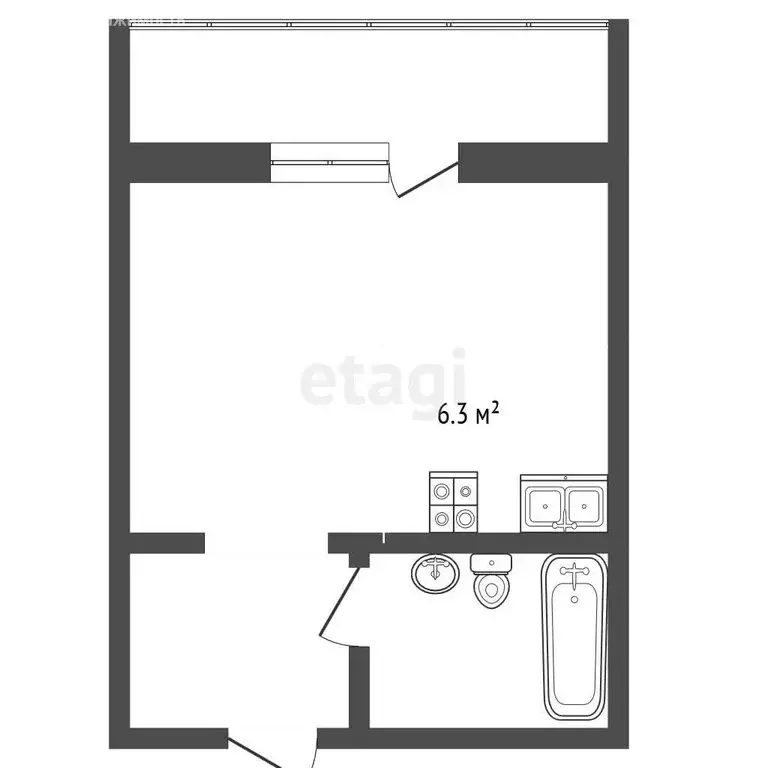 Квартира-студия: Чита, улица Ивана Артёменко, 1 (30 м) - Фото 1