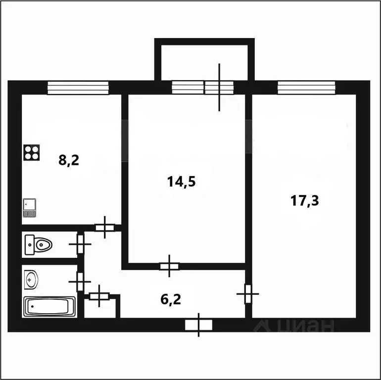 2-к кв. Санкт-Петербург Варшавская ул., 118 (50.0 м) - Фото 1
