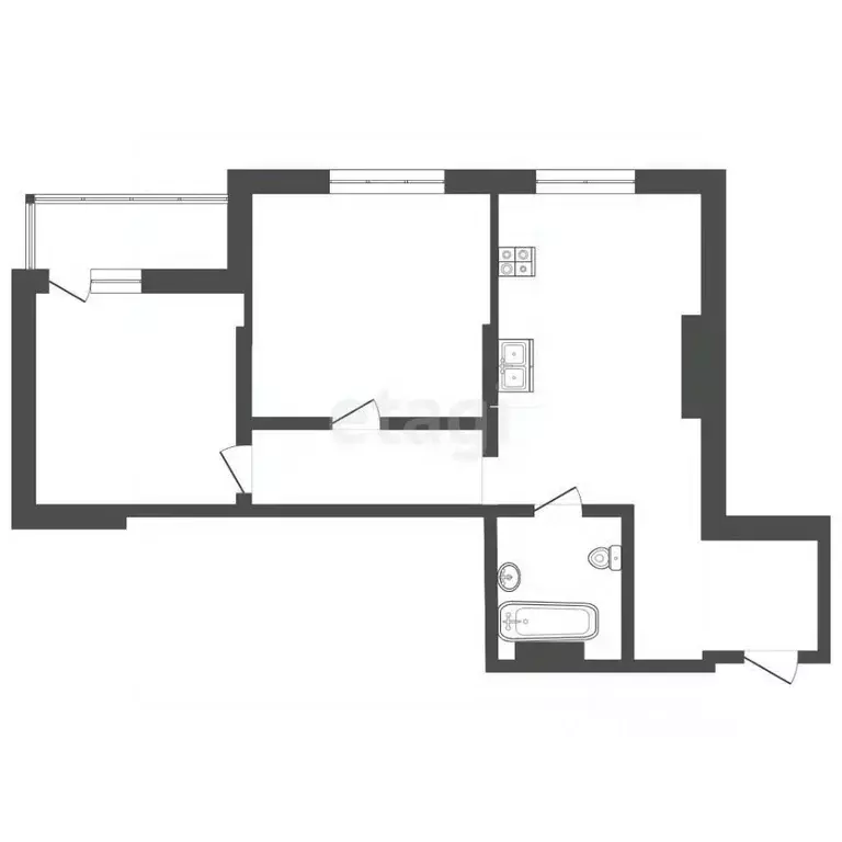 2-к кв. Тюменская область, Тюмень ул. Менжинского, 60 (57.4 м) - Фото 1