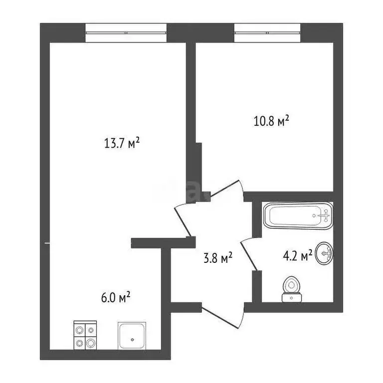 1-комнатная квартира: Тюмень, Новгородская улица, 22 (38.7 м) - Фото 2