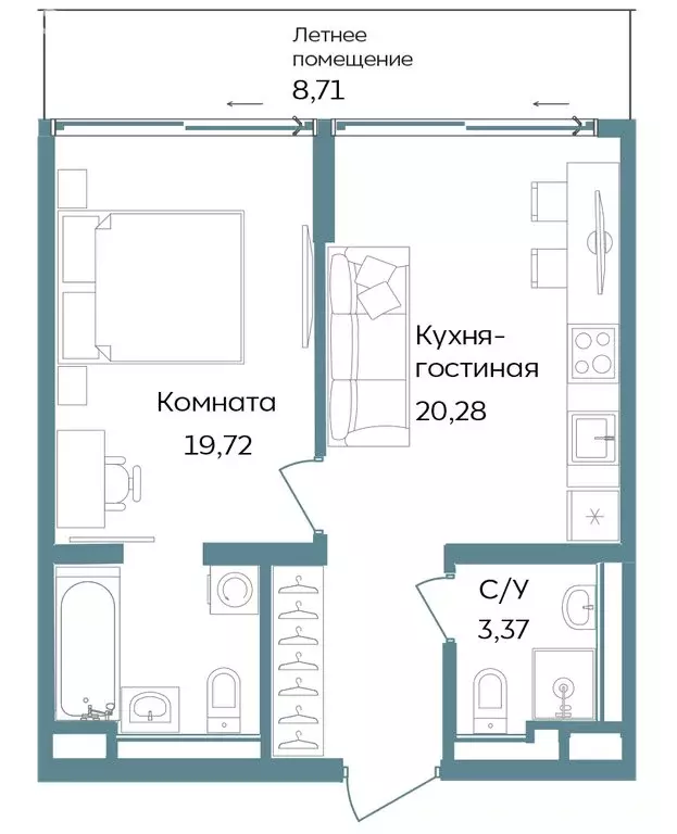2-комнатная квартира: Республика Крым, Саки (52.08 м) - Фото 1