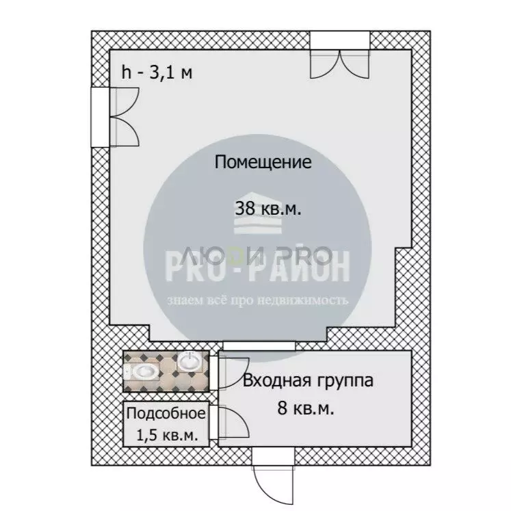 Офис (48.3 м) - Фото 1