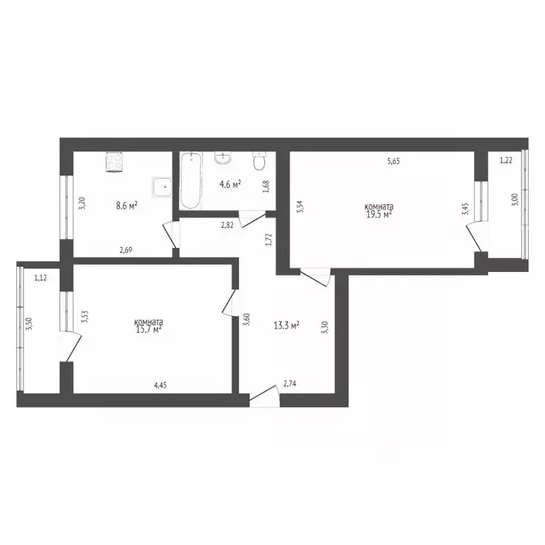 2-к кв. Ставропольский край, Ставрополь Бакинская ул., 23 (59.0 м) - Фото 1