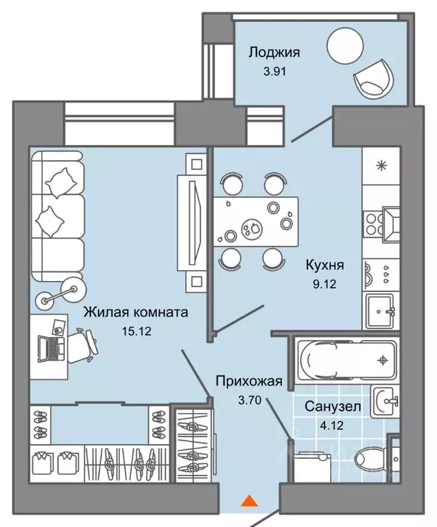 1-к кв. Кировская область, Киров Урванцево мкр, Знак жилой комплекс ... - Фото 0