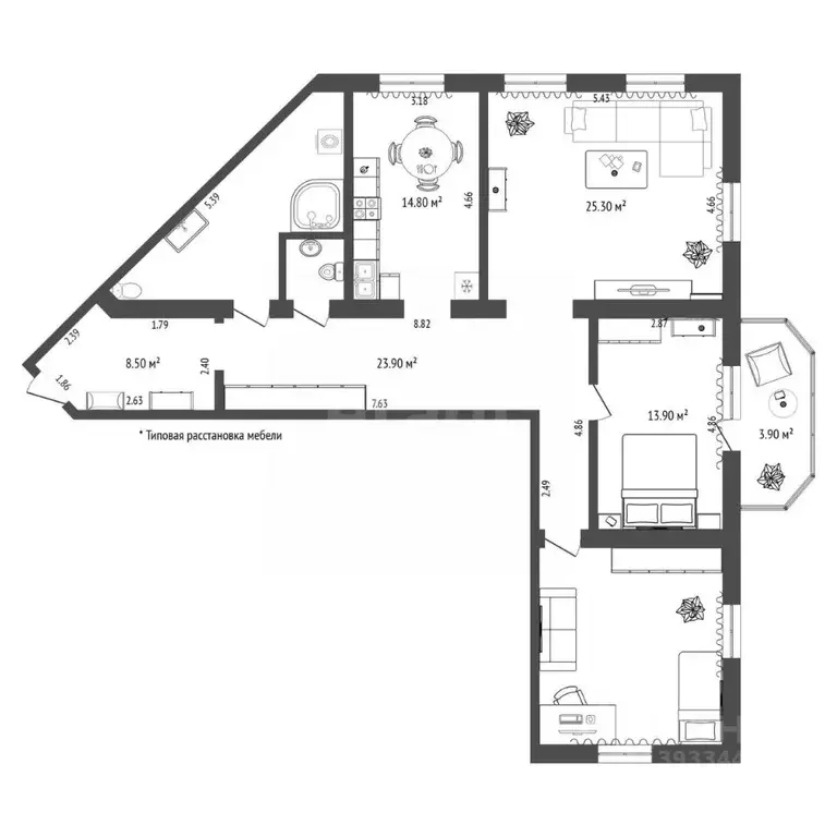 3-к кв. Тюменская область, Тюмень Первомайская ул., 60к1 (118.3 м) - Фото 2