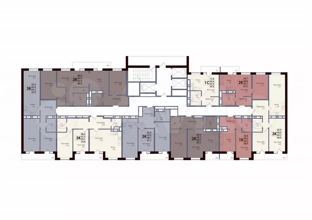 Квартира-студия, 27,3 м, 2/25 эт. - Фото 1