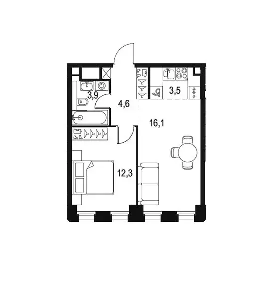 Продаётся 1-к квартира, 40.4 м - Фото 0
