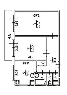 2-комнатная квартира: Санкт-Петербург, Гражданский проспект, 105к1 (50 ... - Фото 1