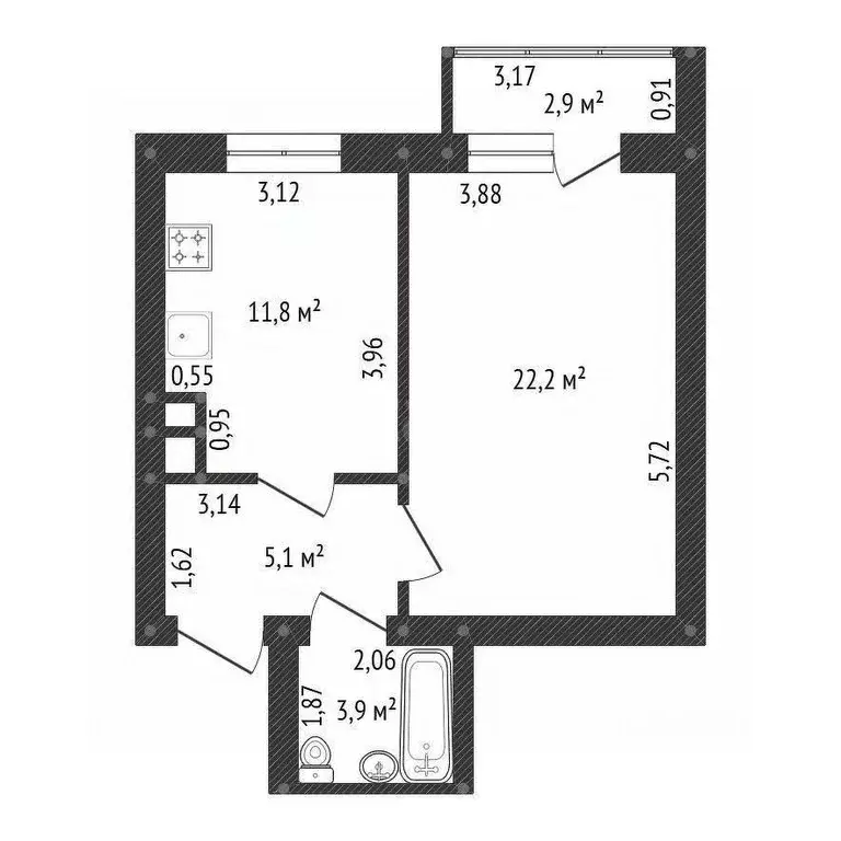 Студия Башкортостан, Уфа ул. Зайнаб Биишевой, 1 (45.9 м) - Фото 2
