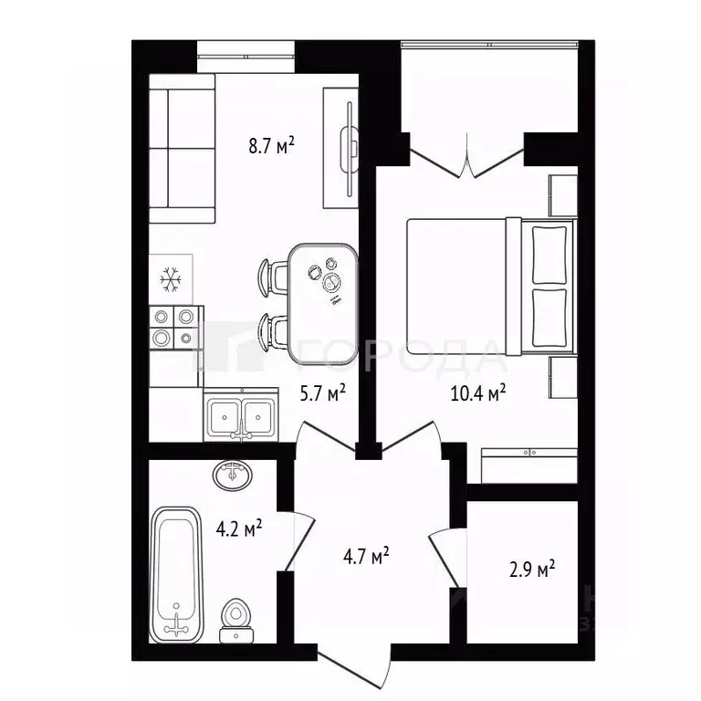 1-к кв. Новосибирская область, Новосибирск Кубовая ул., 53/1 (36.8 м) - Фото 2