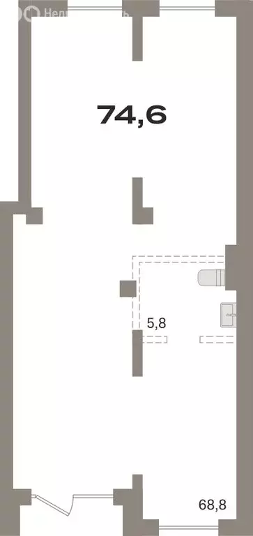 Помещение свободного назначения (74.61 м) - Фото 1