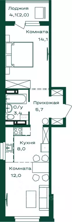 2-к кв. Алтай, Майминский район, с. Майма  (45.2 м) - Фото 0