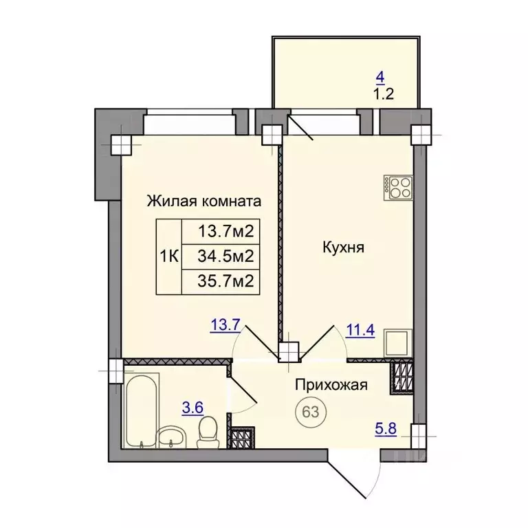 1-к кв. Приморский край, Артем ул. Кирова, 74/1 (35.4 м) - Фото 0