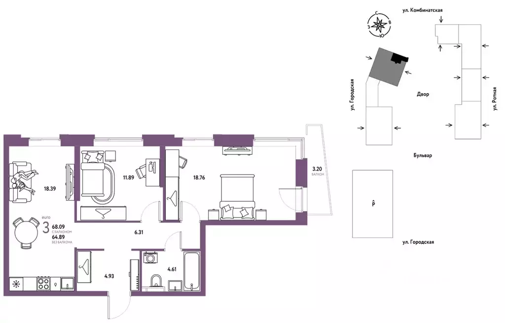 3-к кв. Свердловская область, Екатеринбург муниципальное образование, ... - Фото 1