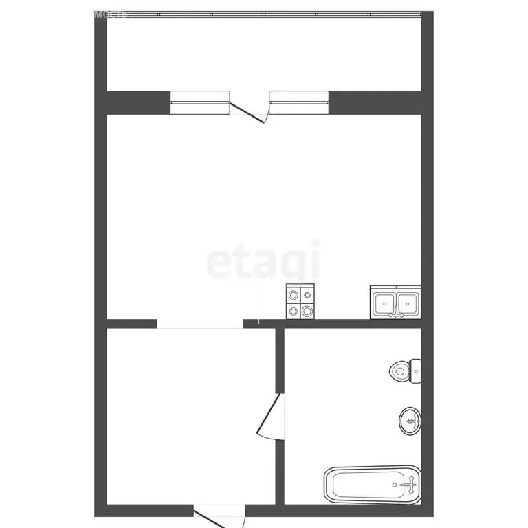 Квартира-студия: Тюмень, улица Павла Никольского, 10к1блок2 (22.4 м) - Фото 1