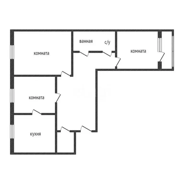 3-комнатная квартира: Курган, улица Красина, 77 (88.9 м) - Фото 1