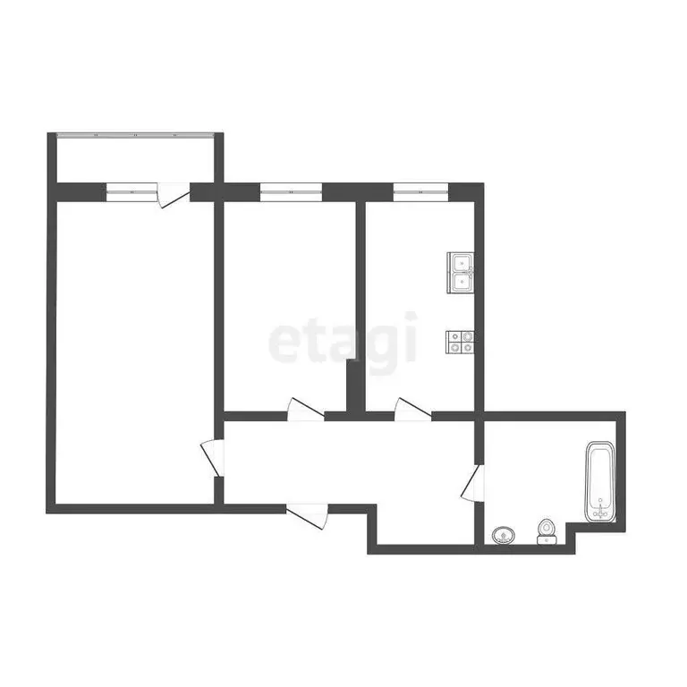 2-комнатная квартира: Тобольск, 15-й микрорайон, 11 (63.5 м) - Фото 1