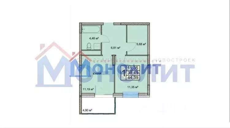 1-к кв. Ярославская область, Ярославль Чернопрудная ул., 41 (44.8 м) - Фото 2