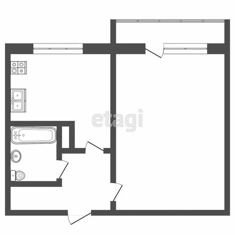 1-комнатная квартира: Саранск, улица Фурманова, 63 (36 м) - Фото 1