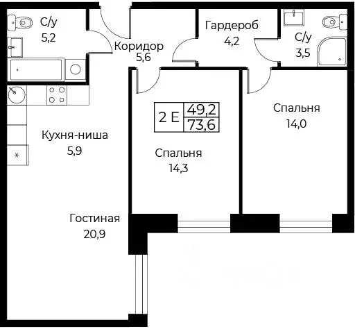 2-к кв. Москва ул. Наметкина, 10Д (73.6 м) - Фото 0