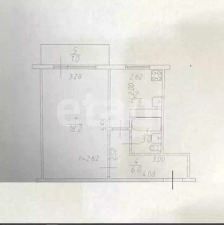 1-к кв. Татарстан, Казань ул. Можайского, 16а (32.0 м) - Фото 2