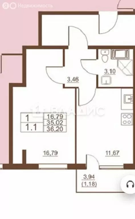 1-комнатная квартира: посёлок Шушары, Московское шоссе, 262к3 (36.3 м) - Фото 1