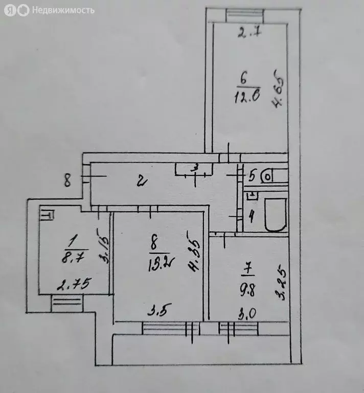 3-комнатная квартира: Томск, Вокзальная улица, 35 (63.2 м) - Фото 0