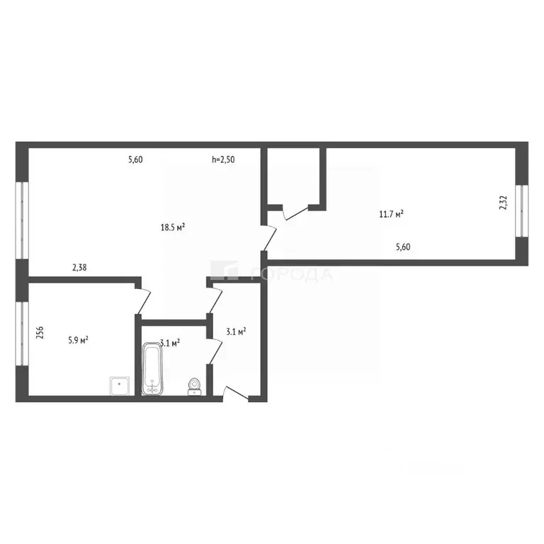 2-к кв. Кемеровская область, Осинники Советская ул., 21 (43.3 м) - Фото 2