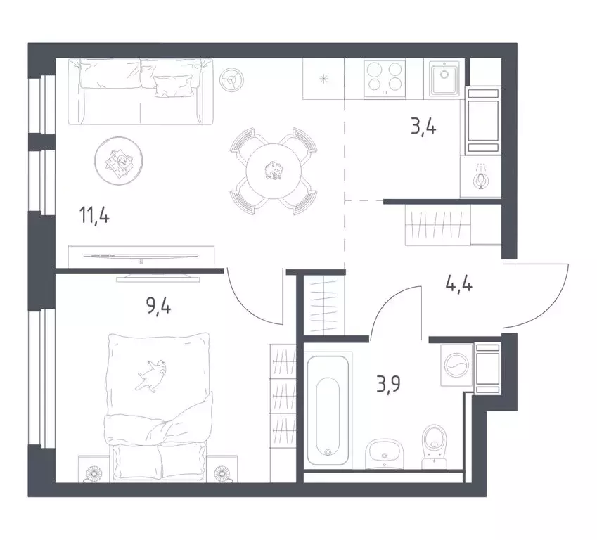 1-комнатная квартира: Мытищи, 1-й Стрелковый переулок, 5к1 (32 м) - Фото 1