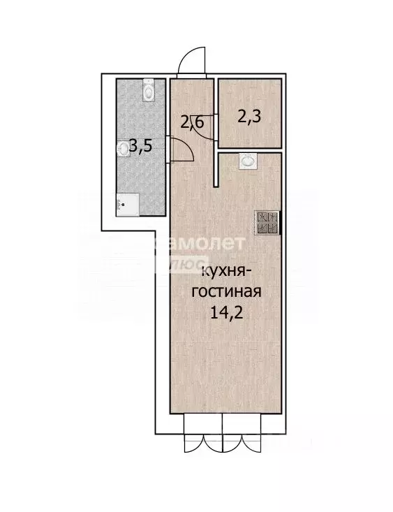 Студия Башкортостан, Уфа Зеленая Роща жилрайон, Урбаника жилой ... - Фото 2
