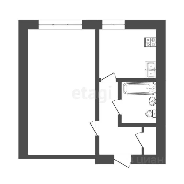 1-к кв. Мордовия, Саранск ул. Степана Разина, 23 (30.0 м) - Фото 1