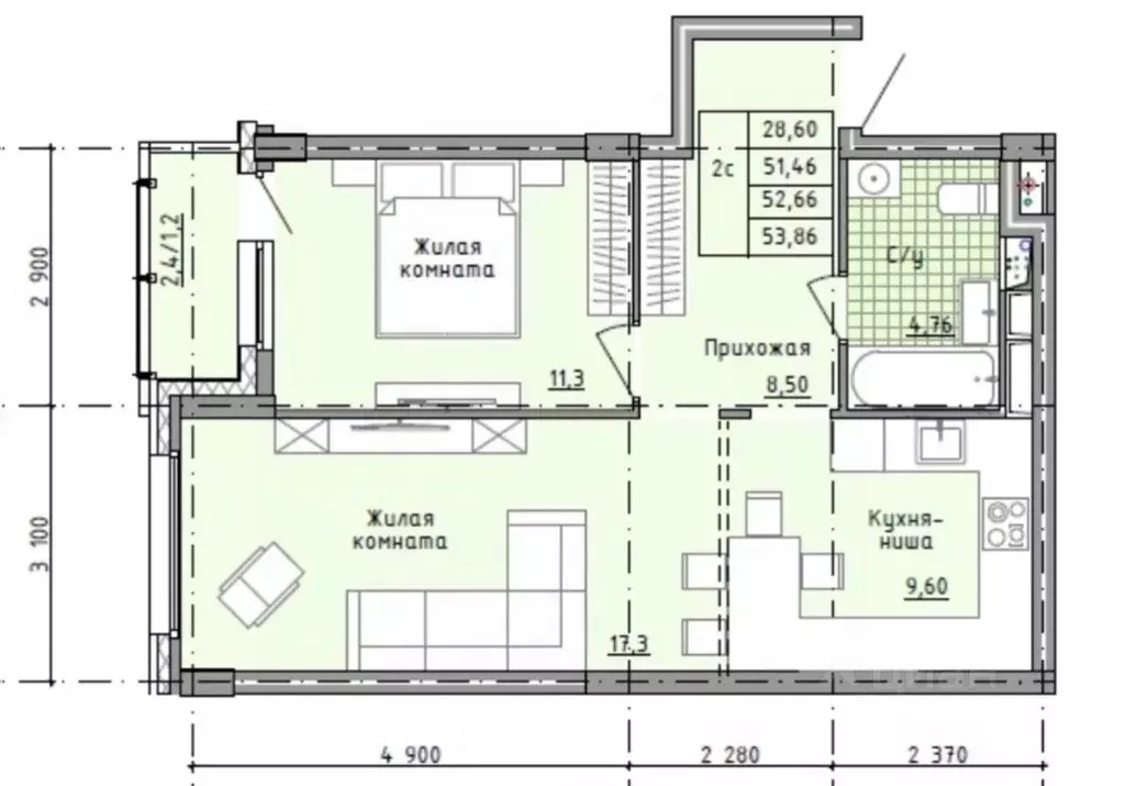 2-к кв. Московская область, Солнечногорск городской округ, Голубое пгт ... - Фото 1
