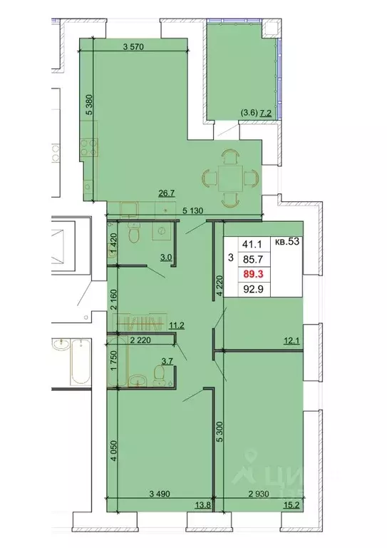 3-к кв. Костромская область, Кострома Давыдовский-2 мкр, Лесной ... - Фото 1