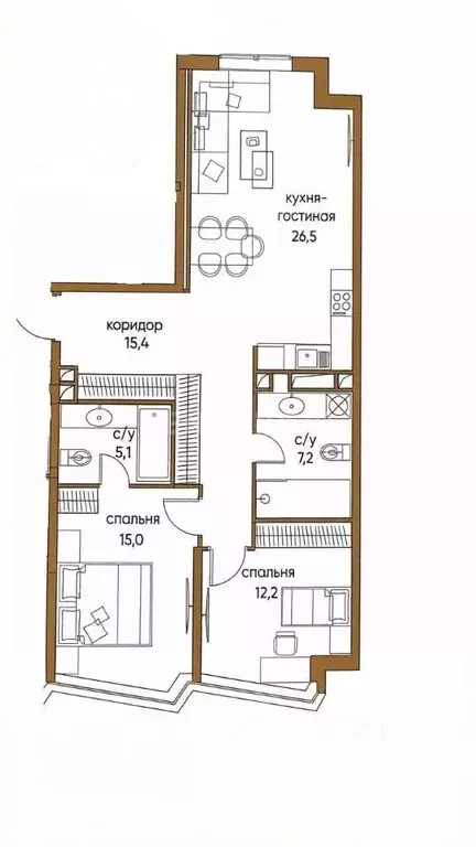 3-к кв. Москва ул. Нижние Мневники, 7 (82.2 м) - Фото 1