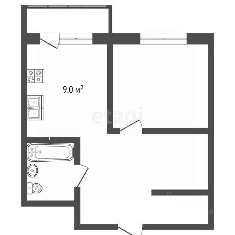 1-к кв. Омская область, Омск ул. Крупской, 13/1 (39.0 м) - Фото 1