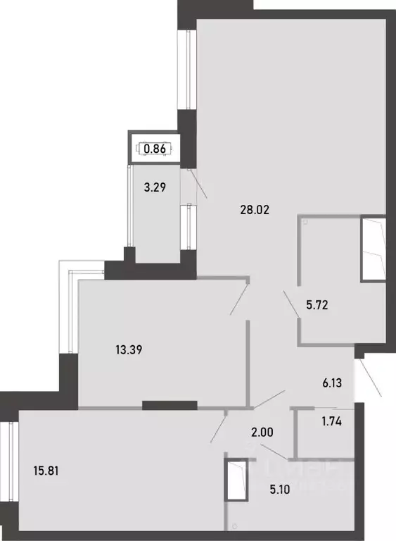 2-к кв. Тульская область, Тула ул. Фридриха Энгельса, 74 (82.07 м) - Фото 2