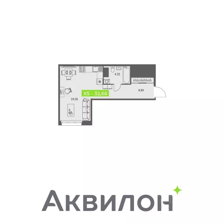 Студия Архангельская область, Архангельск Троицкий просп., 110 (32.66 ... - Фото 1