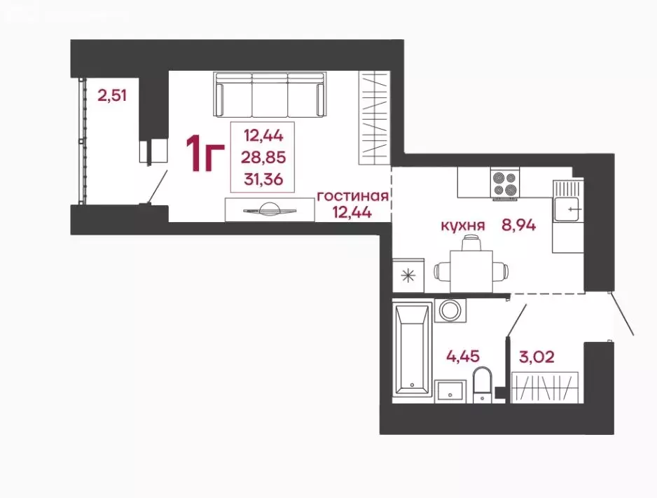 1-комнатная квартира: Пенза, улица Измайлова, 41В (32 м) - Фото 0