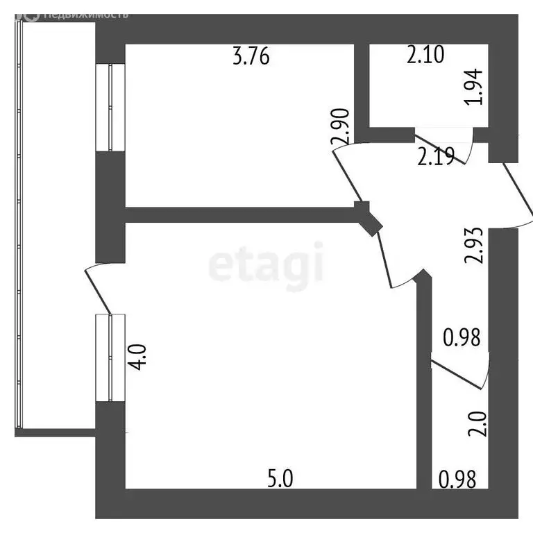 1-комнатная квартира: Ишим, улица Ленина, 14 (40.6 м) - Фото 1