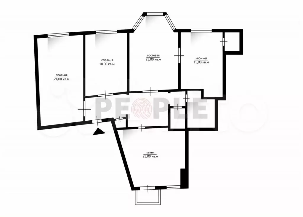4-к. квартира, 133 м, 4/9 эт. - Фото 1