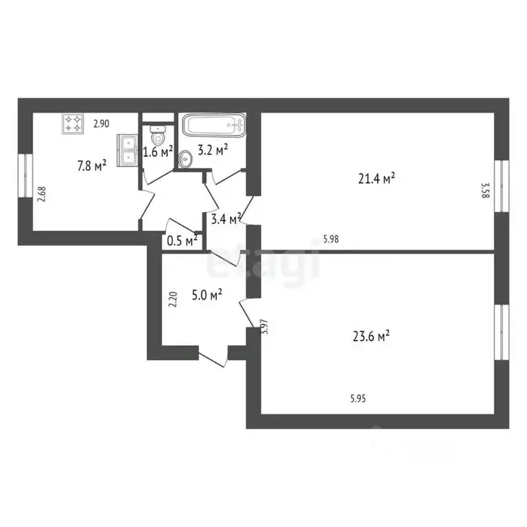 2-к кв. Санкт-Петербург ул. Красного Курсанта, 26 (66.5 м) - Фото 1