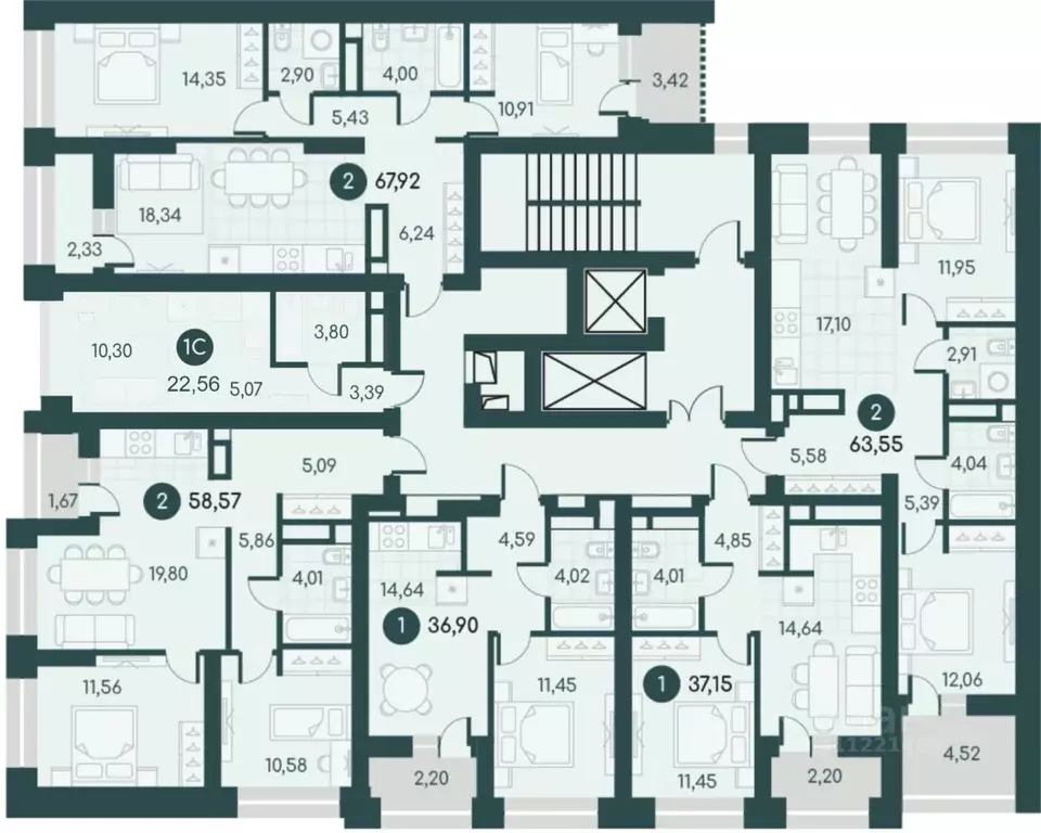 Студия Курганская область, Курган Малиновые высоты жилой комплекс ... - Фото 2