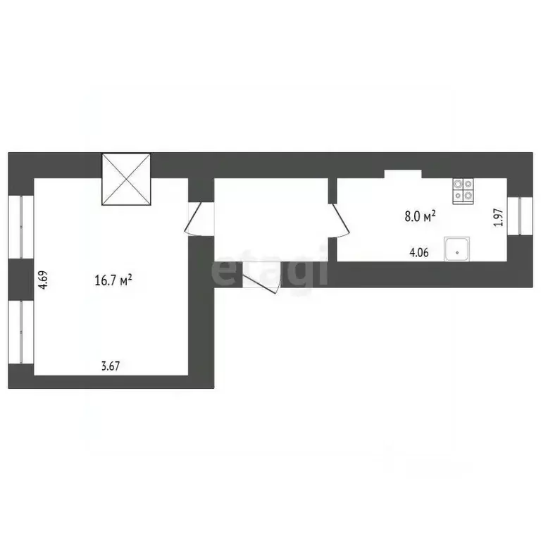 1-к кв. Севастополь, Севастополь, Балаклава г. ул. Солнечная, 2 (24.7 ... - Фото 2