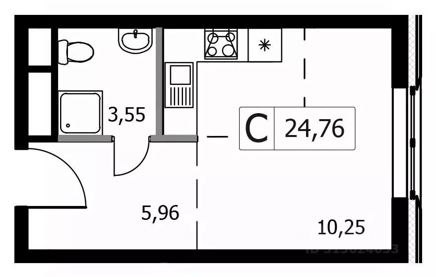 Студия Москва Городские Истории жилой комплекс (24.76 м) - Фото 0