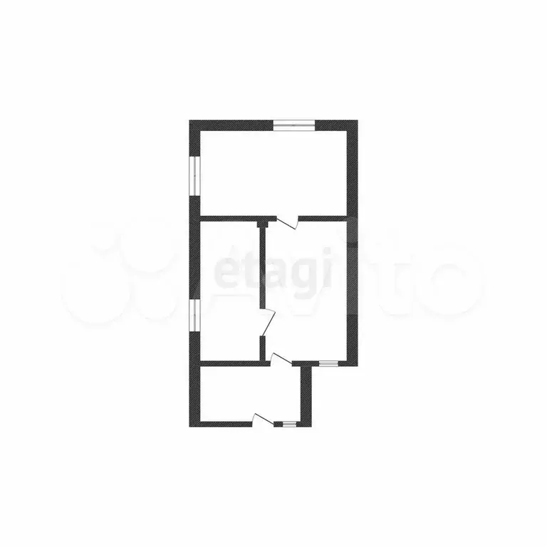 2-к. квартира, 37,6 м, 1/1 эт. - Фото 0