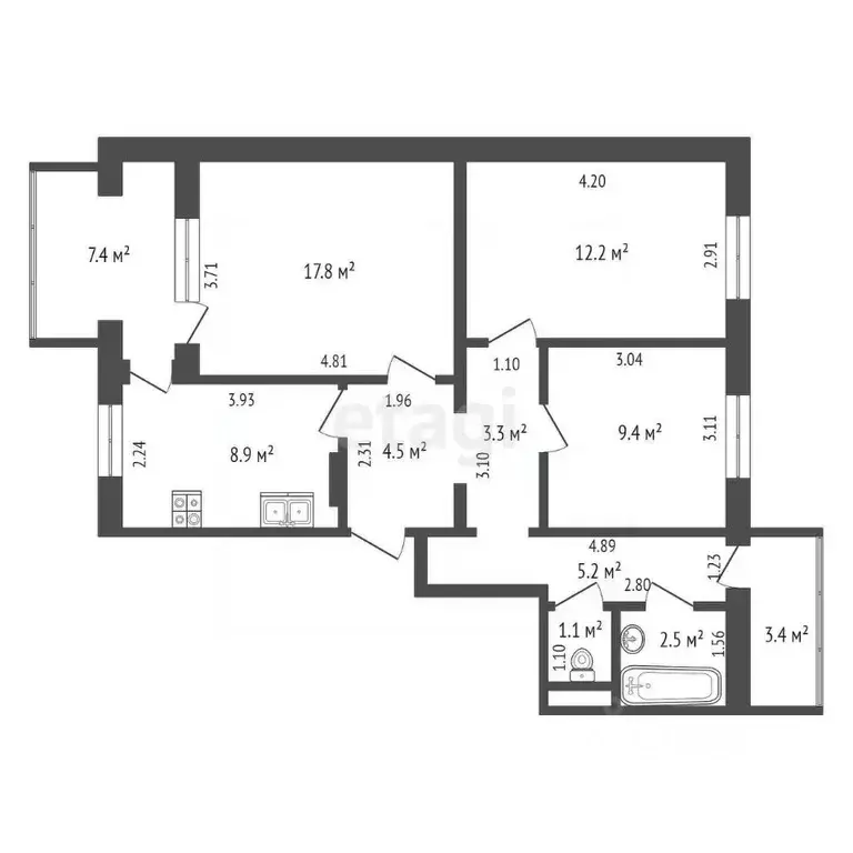 3-к кв. Крым, Ялта ш. Южнобережное, 4 (70.4 м) - Фото 1