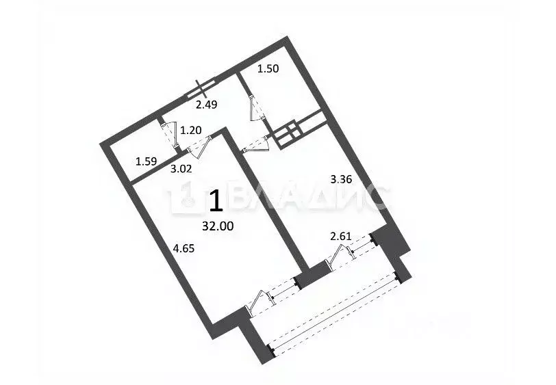 1-к кв. Москва д. Раево, ул. Ирландская, 4к1 (32.0 м) - Фото 2