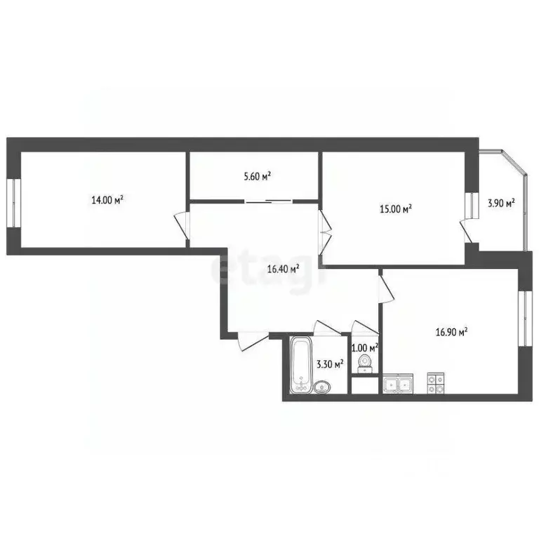 2-к кв. Московская область, Истра муниципальный округ, с. Рождествено ... - Фото 2