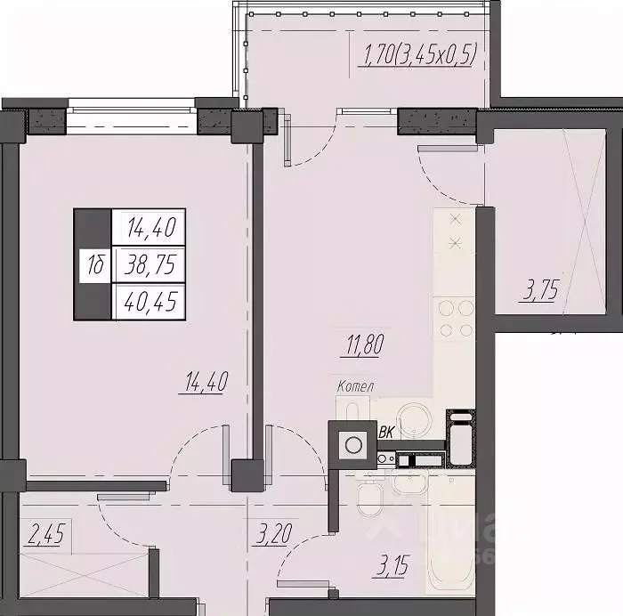 1-к кв. Ставропольский край, Пятигорск Новопятигорск мкр, Курортный ... - Фото 1